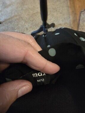 Black Polka Dot Dress with Mint Spots - max
